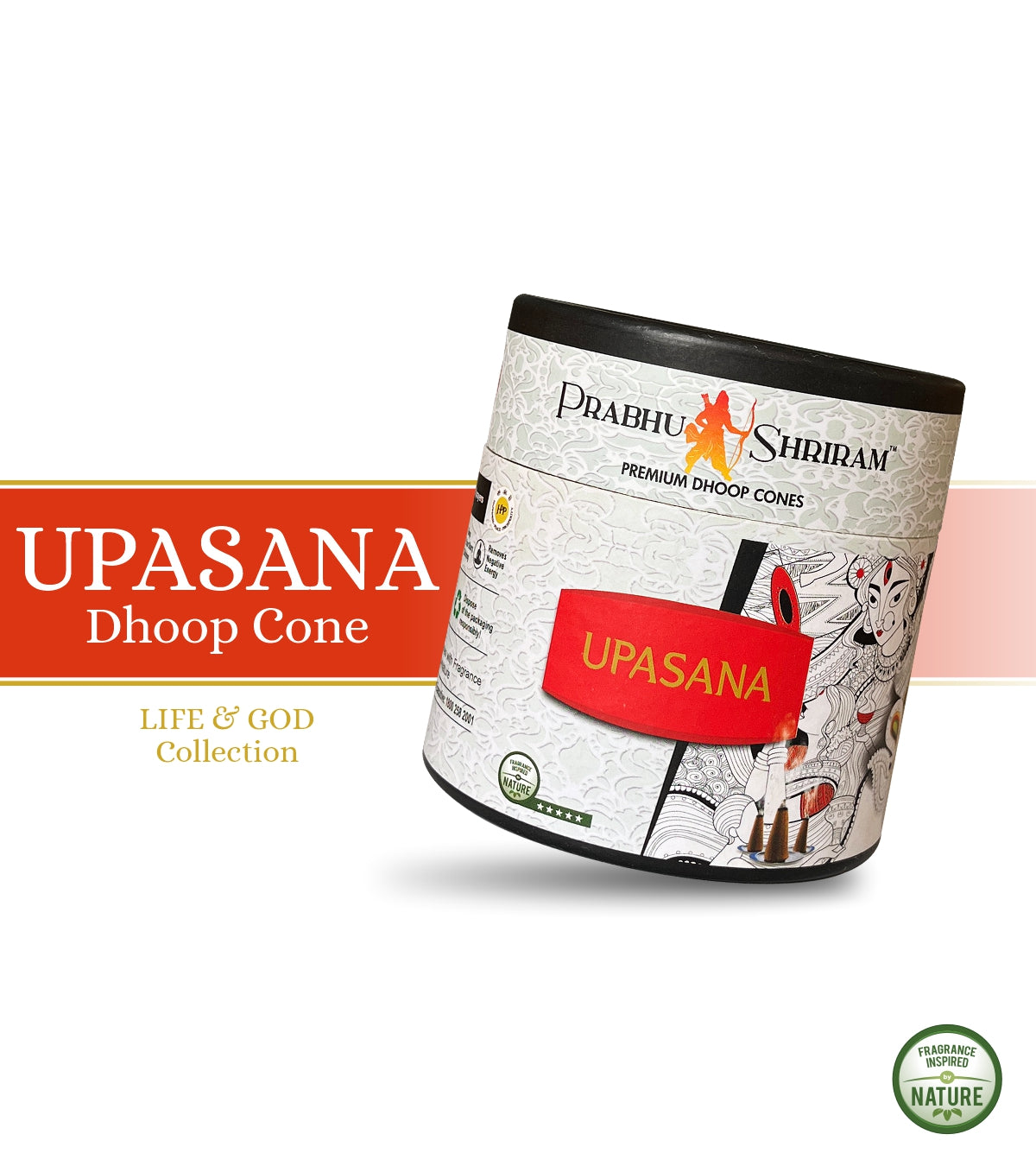 JPSR Prabhu Shriram Life & God Collection Upasana Luxury Incense cone Cone | Cylinder Pack