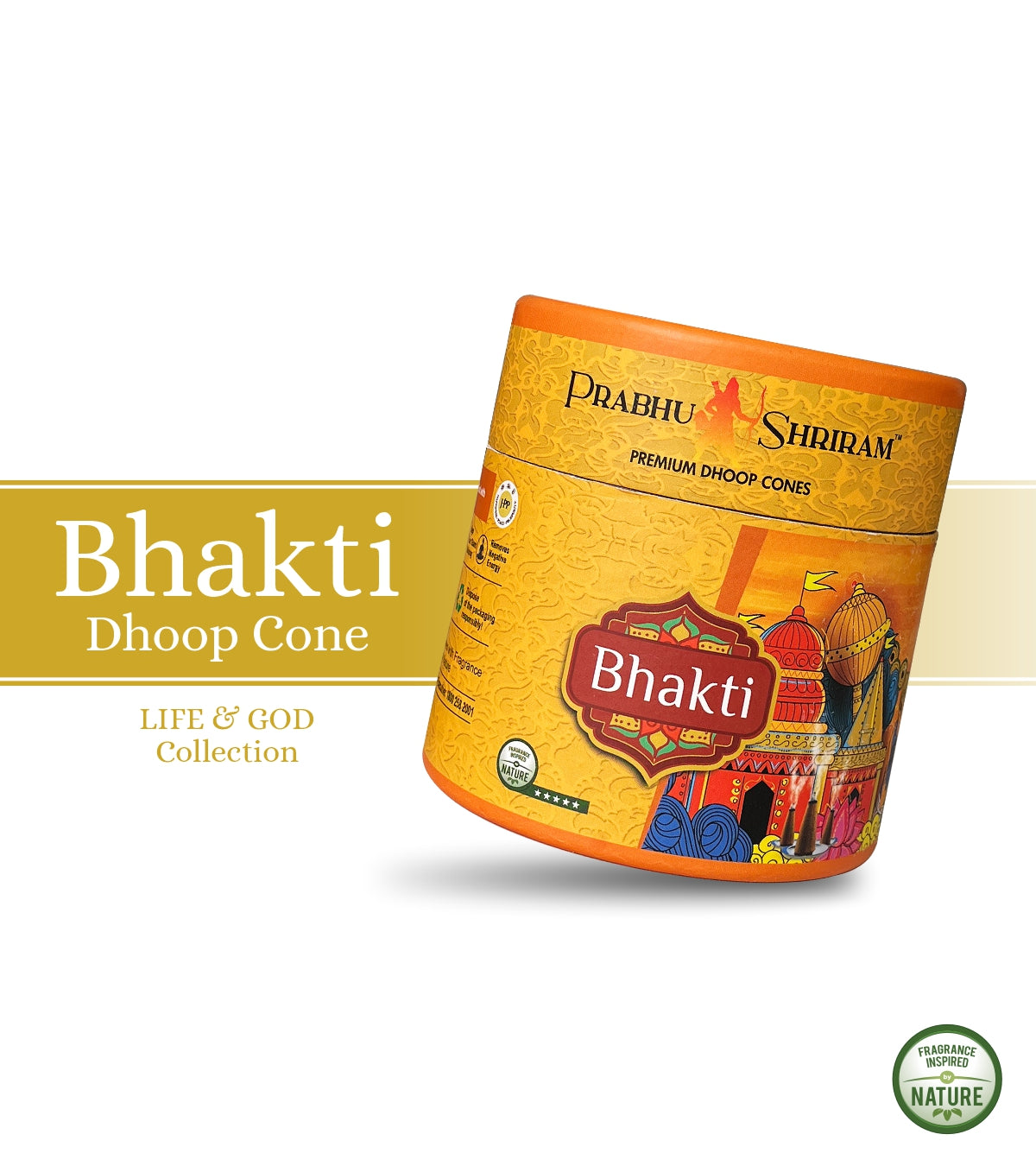 JPSR Prabhu Shriram Life & God Collection Bhakti Luxury Incense Cones | Cylindrical Packs