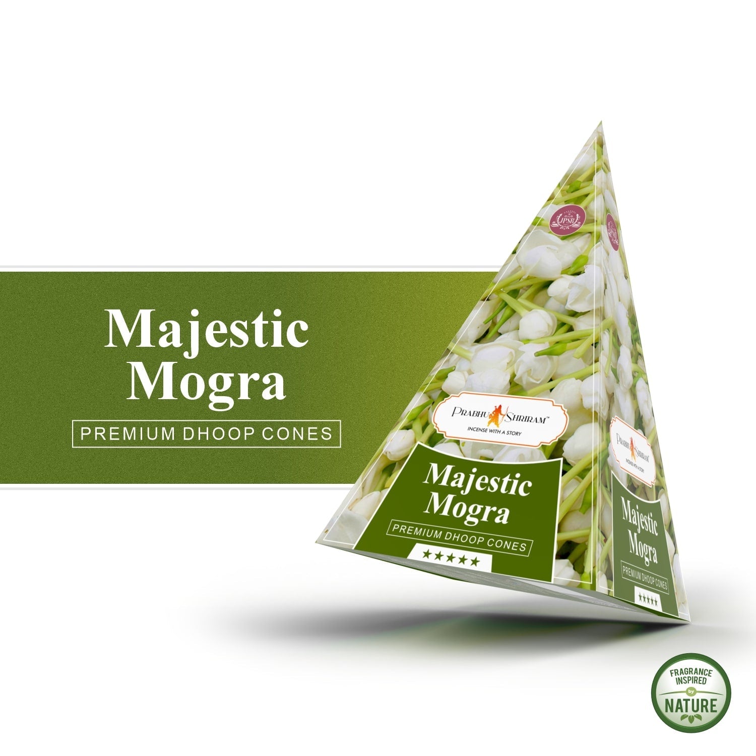 JPSR Prabhu Shriram Majestic Mogra Pyramid Luxury Incense Cones