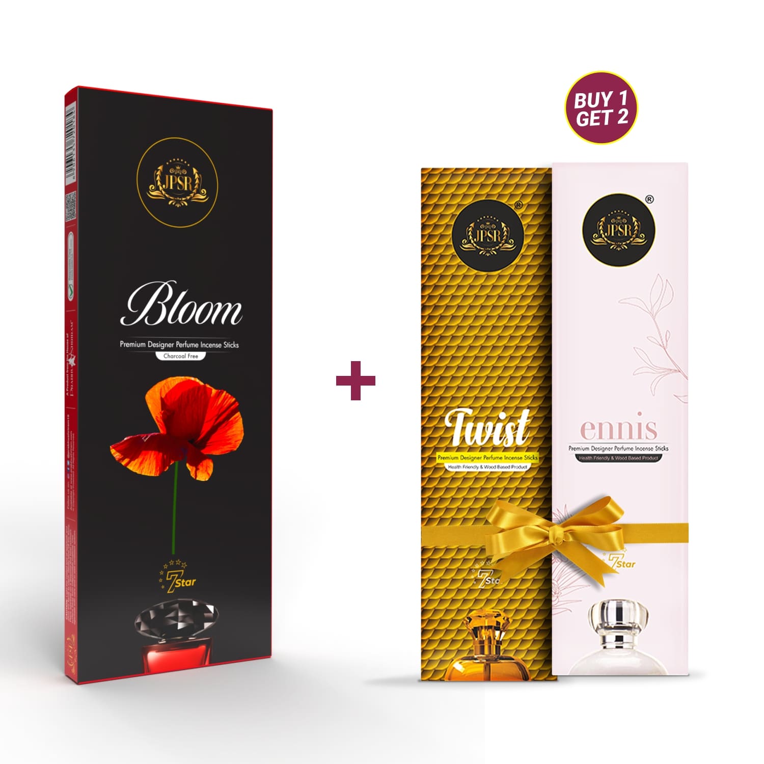 JPSR Prabhu Shriram Bloom International Perfume Incense Sticks| Buy1 - Get -2(Twist & Cinamore)