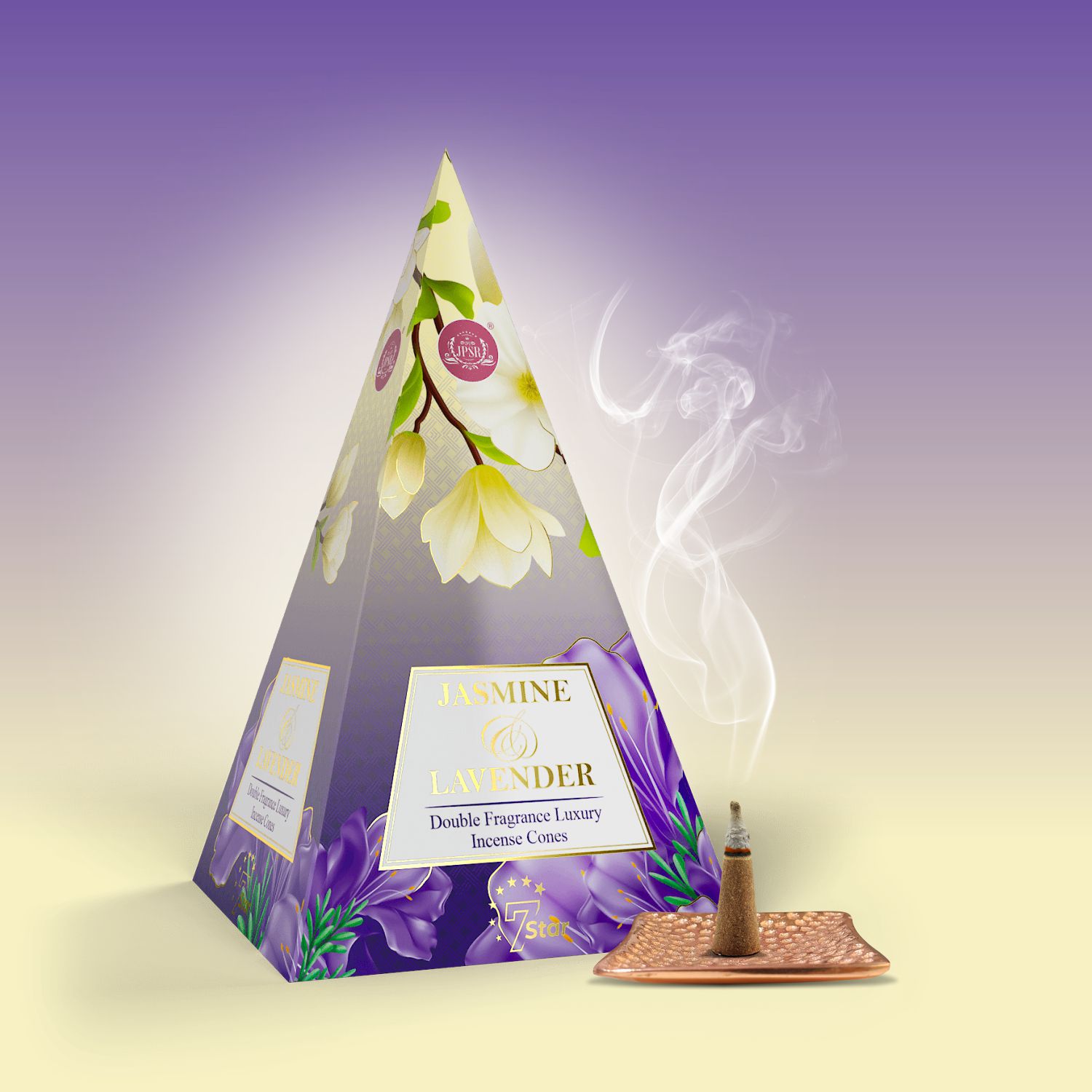 JPSR Prabhu Shriram Jasmine & Lavender Pyramid Luxury Incense Cones