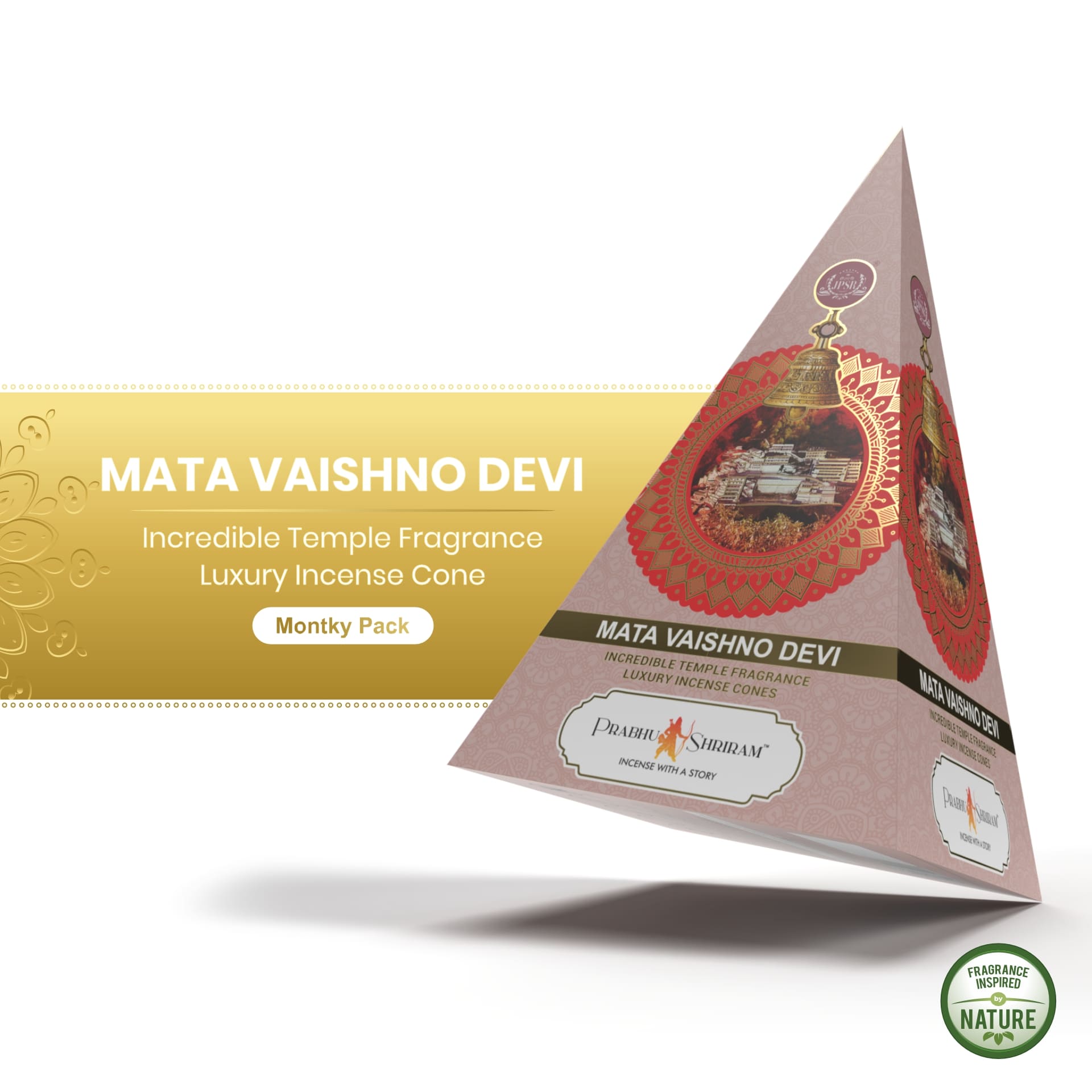 JPSR Prabhu Shriram Mata Vaishno Devi Pyramid Luxury Incense Cone