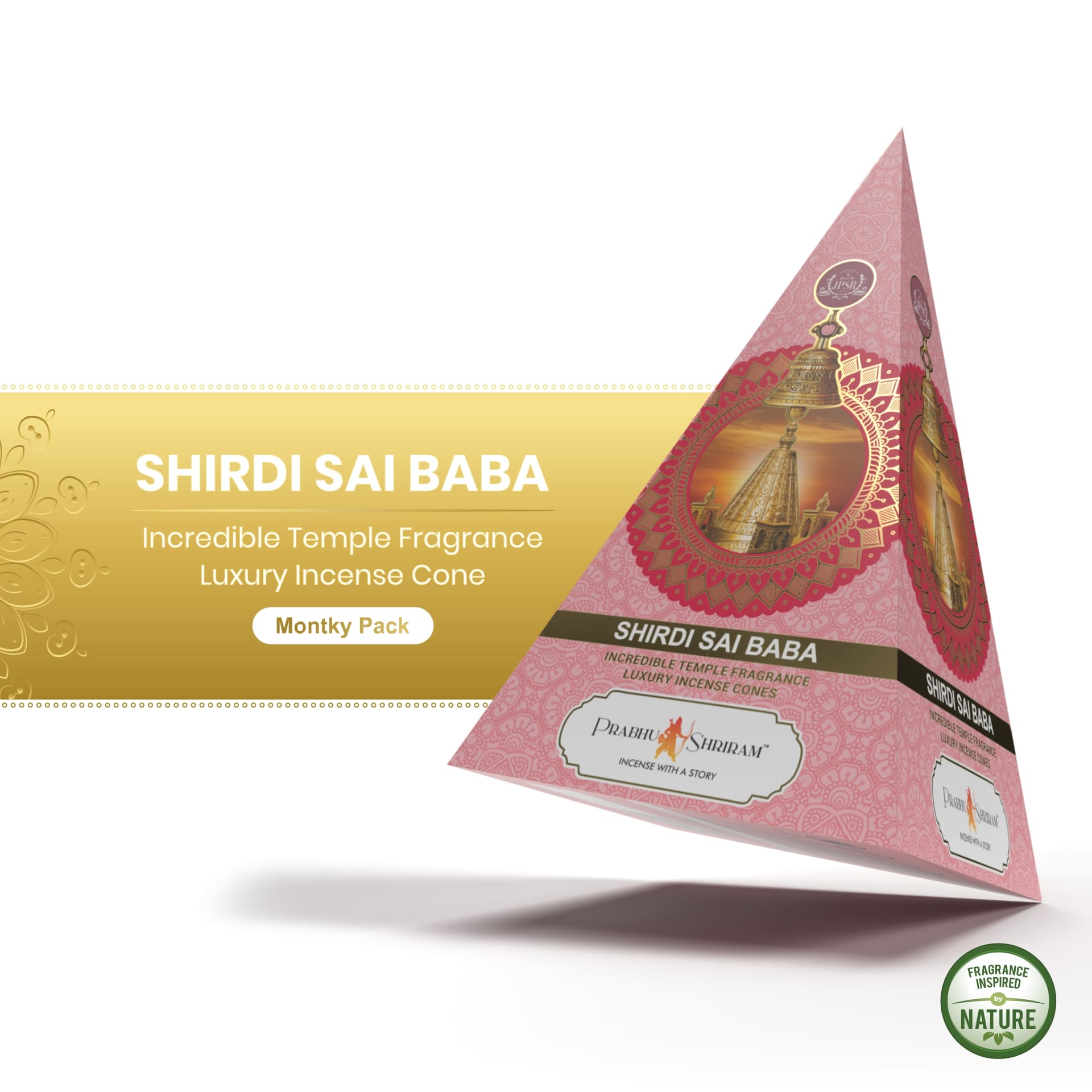 JPSR Prabhu Shriram Shirdi Sai Baba Pyramid luxury Incense Cone
