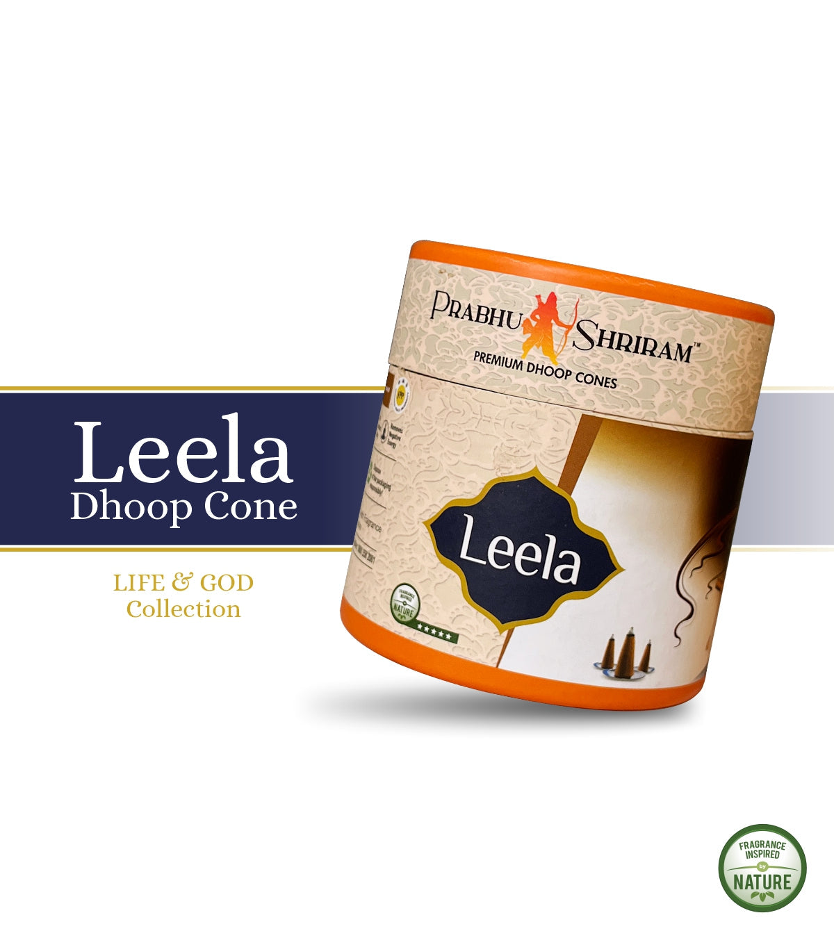 JPRS Prabhu Shriram Life & God Collection Leela Luxury Incense Cone | Cylinder Pack