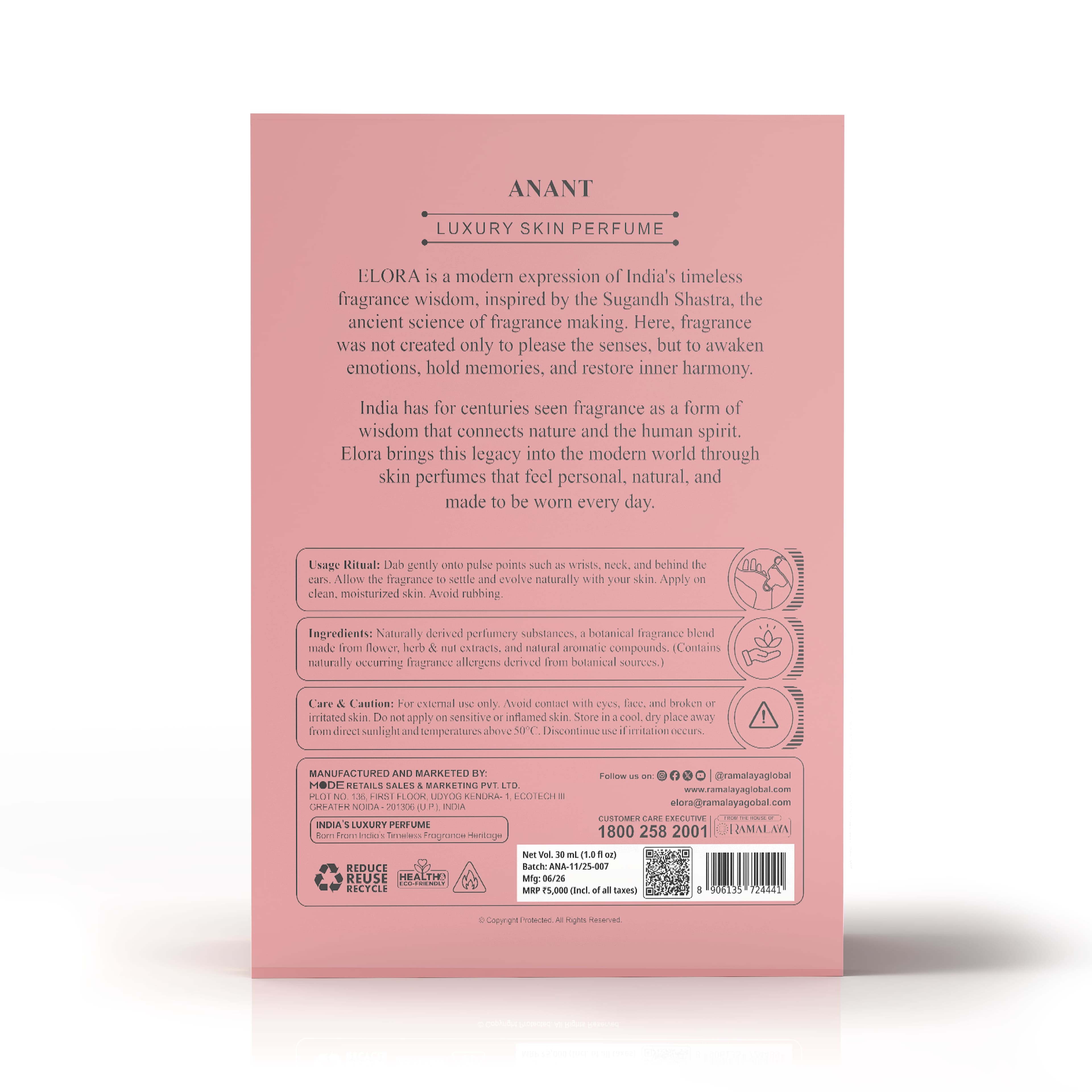 Elora Anant | 30 ml Luxury Skin Perfume