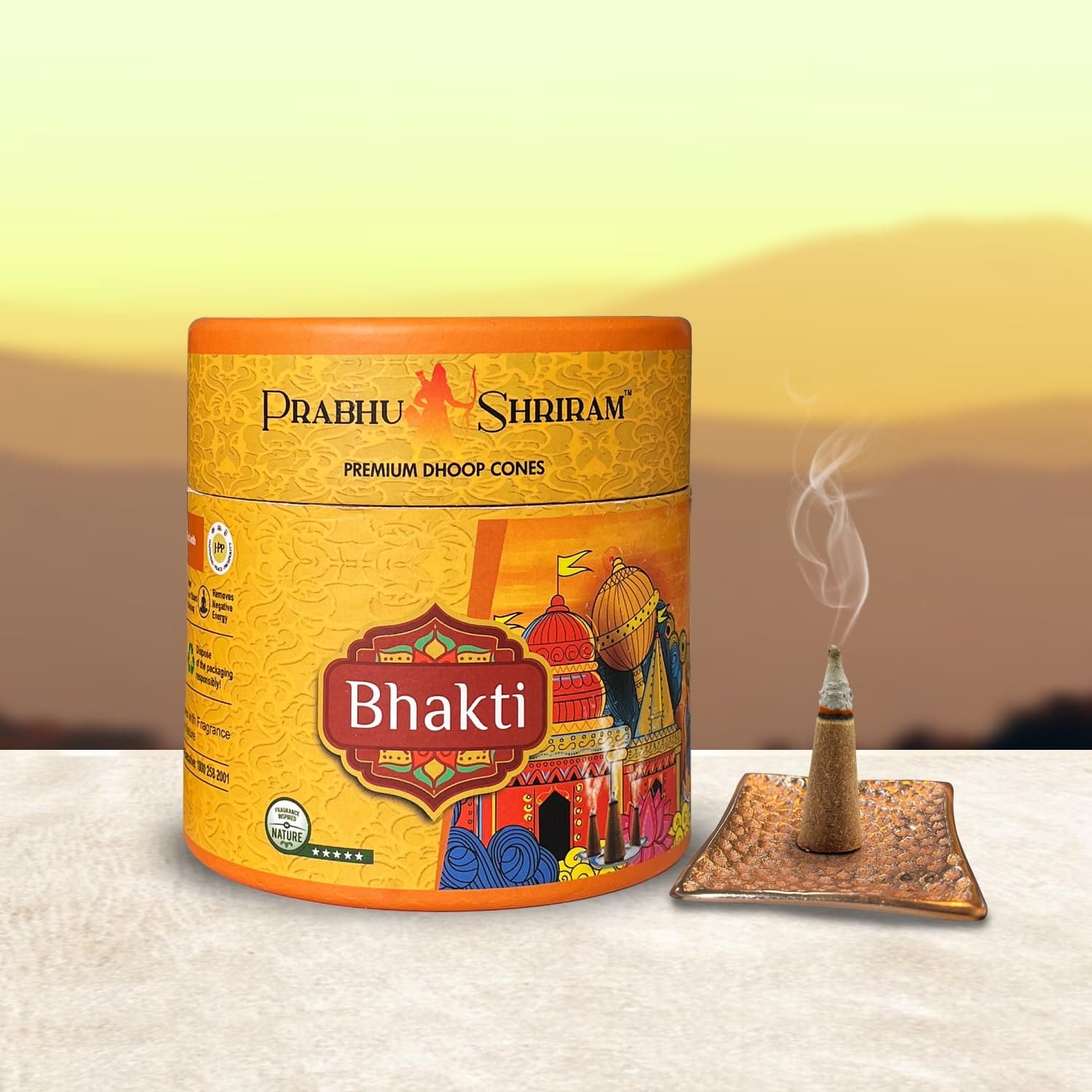 JPSR Prabhu Shriram Life & God Collection Bhakti Luxury Incense Cones | Cylindrical Packs