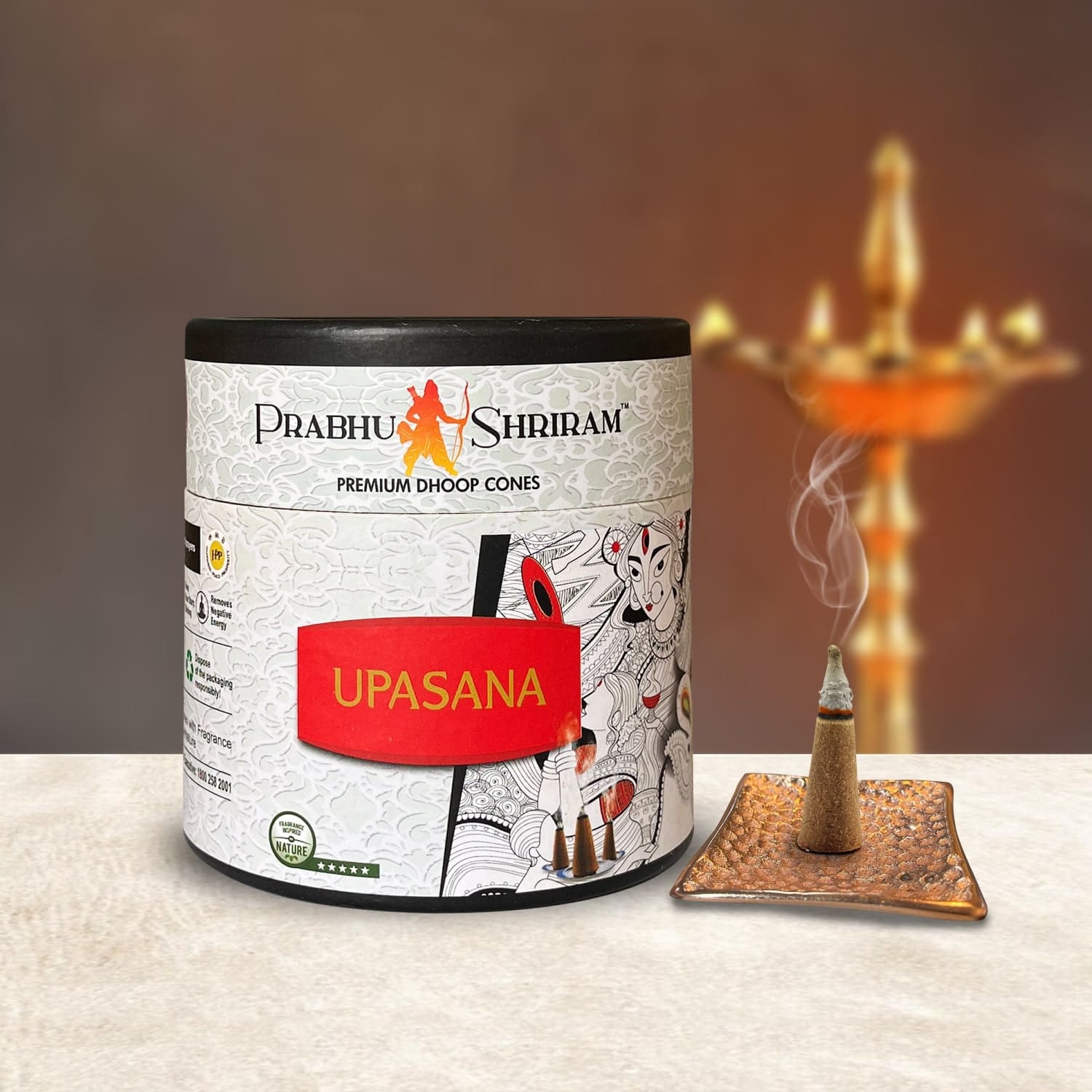 JPSR Prabhu Shriram Life & God Collection Upasana Luxury Incense cone Cone | Cylinder Pack