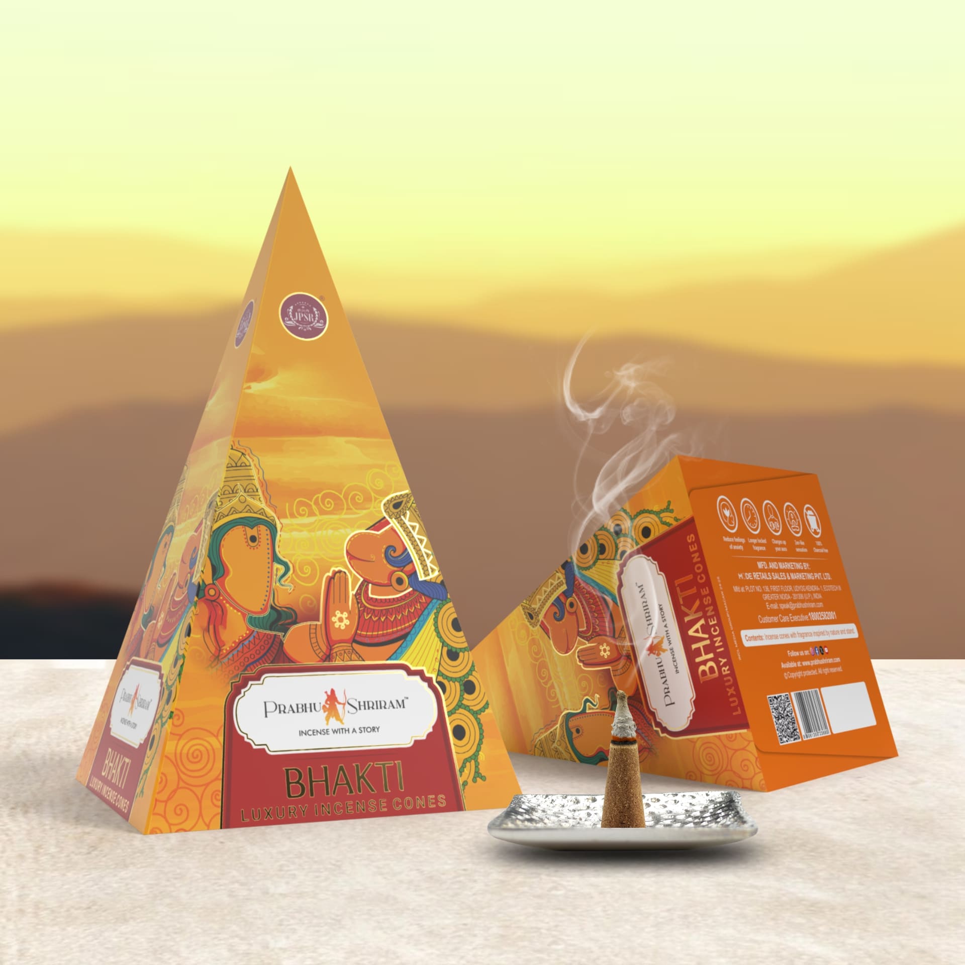 JPSR Prabhu Shriram Life & God Bhakti Pyramid Luxury Incense Cones