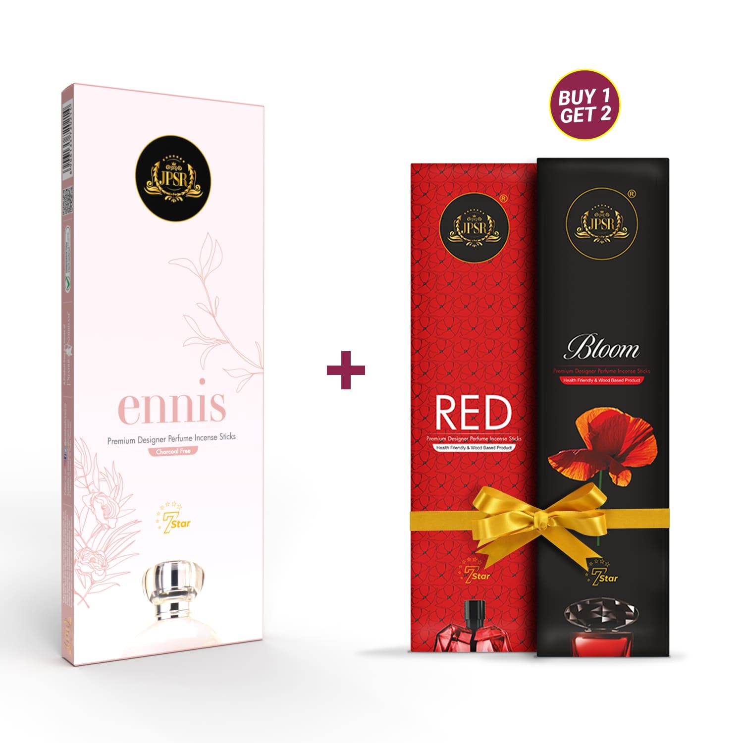 JPSR Prabhu Shriram Ennis International Perfume Incense Sticks| Buy1 - Get -2(Red & Bloom)