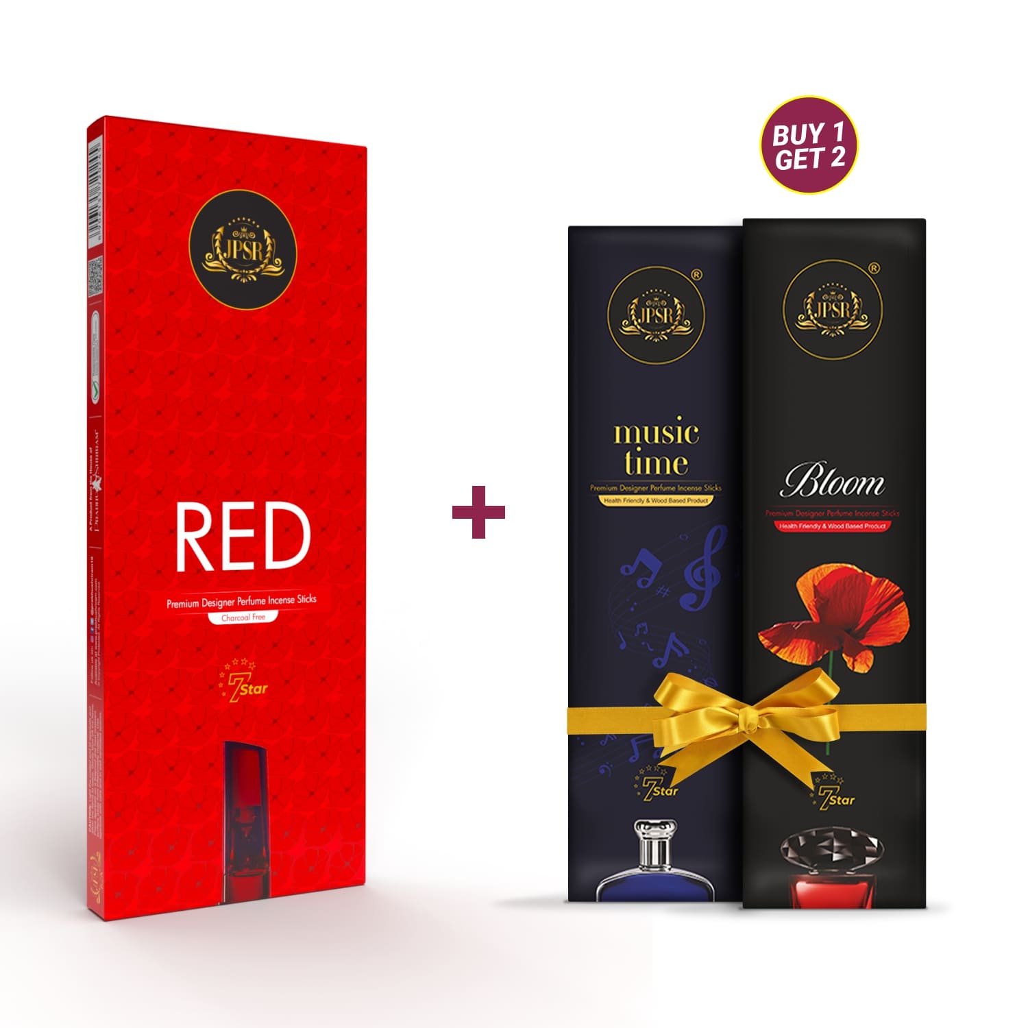 JPSR Prabhu Shriram Red International Perfume Incense Sticks| Buy1 - Get -2(Music Time& Bloom)