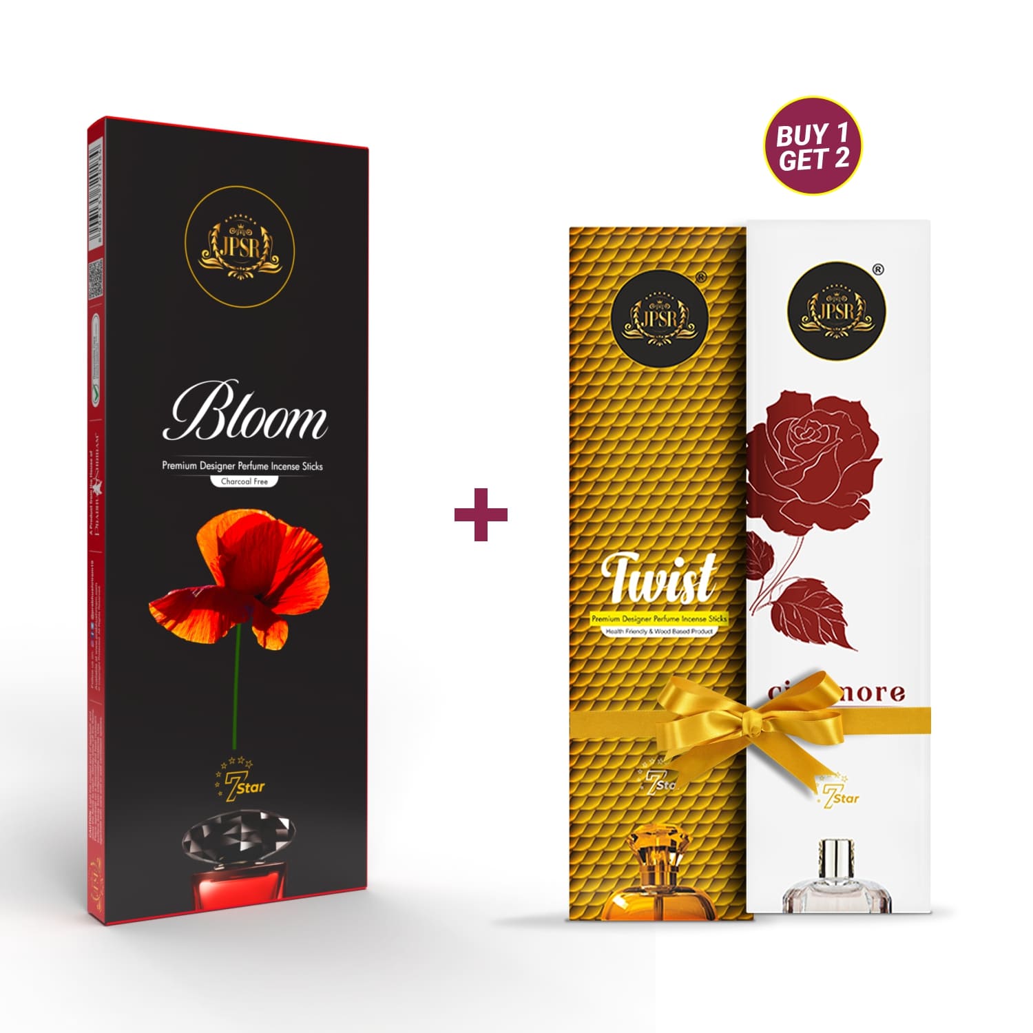 JPSR Prabhu Shriram Bloom International Perfume Incense Sticks| Buy1 - Get -2(Twist & Cinamore)