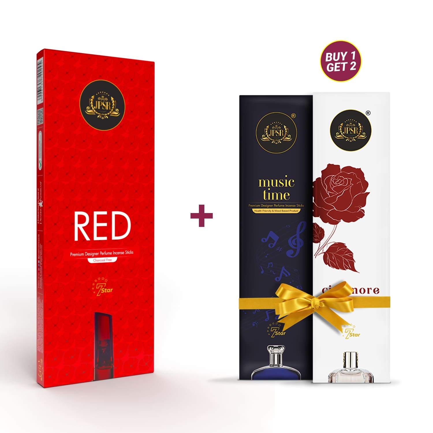 JPSR Prabhu Shriram Red International Perfume Incense Sticks| Buy1 - Get -2(Music Time& Bloom)