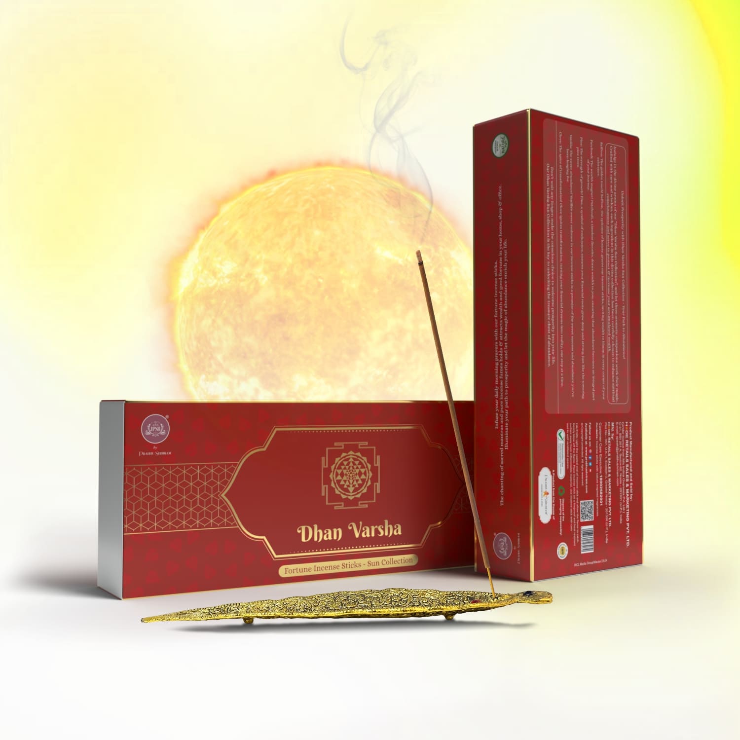 JPSR Dhan Varsha Sun Collection Fortune Incense Sticks – Set for 5
