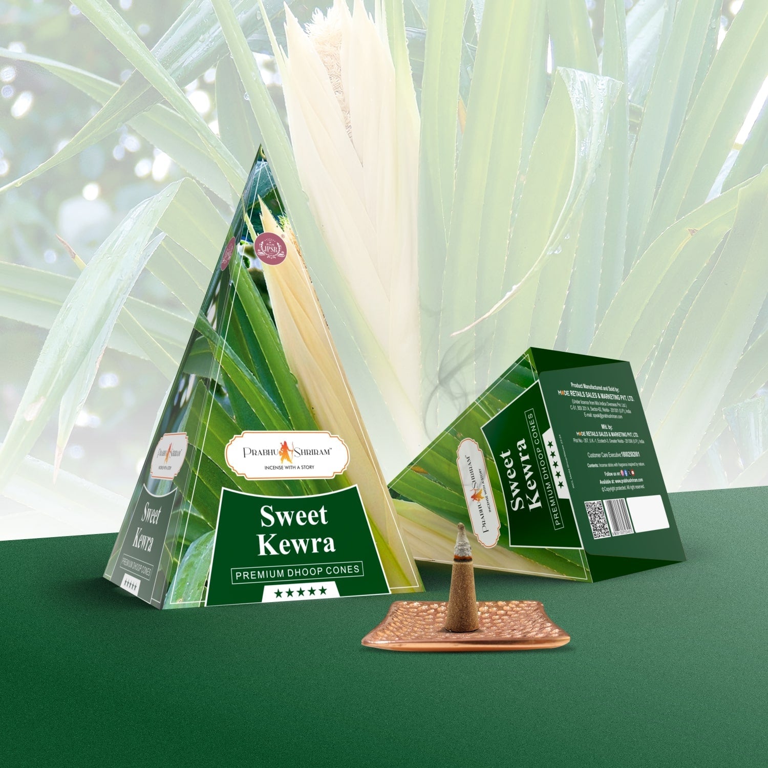 JPSR Prabhu Shriram Sweet Kewra Pyramid Luxury Incense Cones
