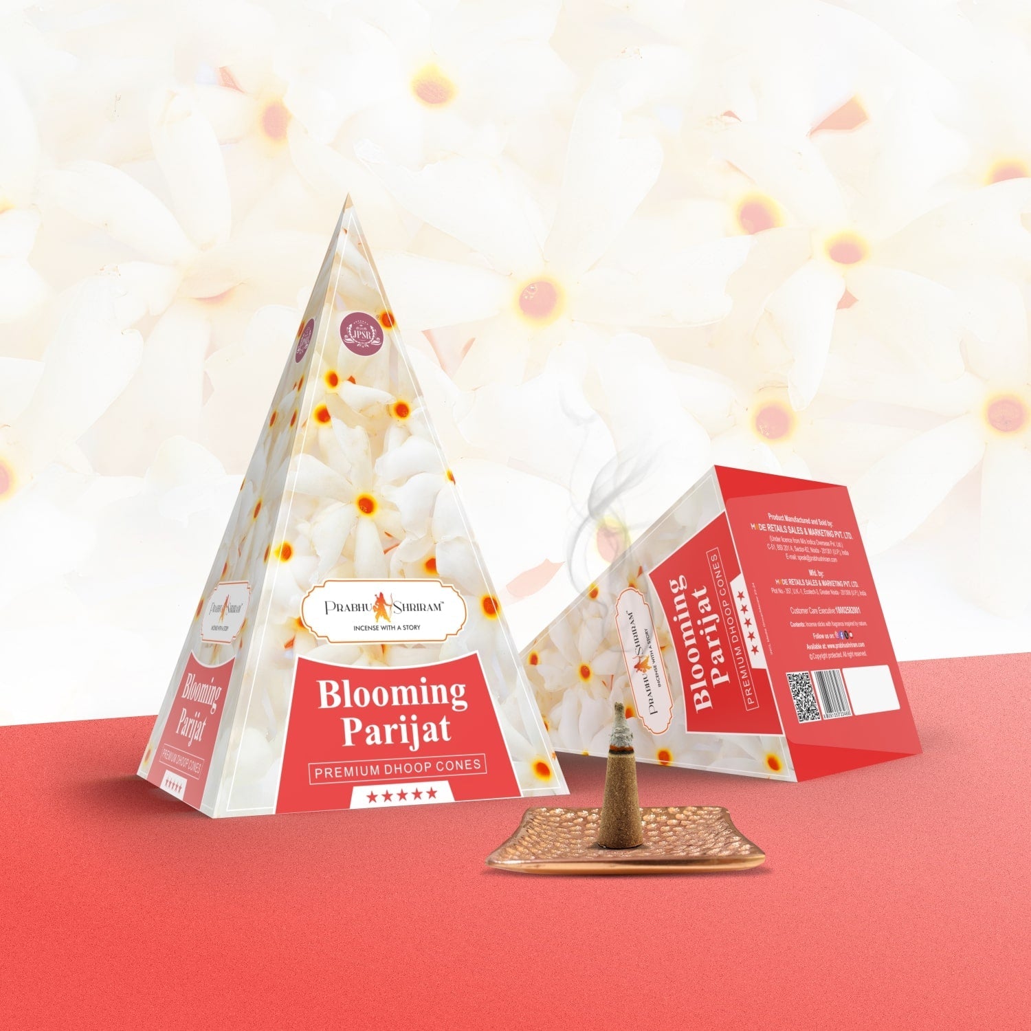 JPSR Prabhu Shriram Blooming Parijat Pyramid Luxury Incense Cones