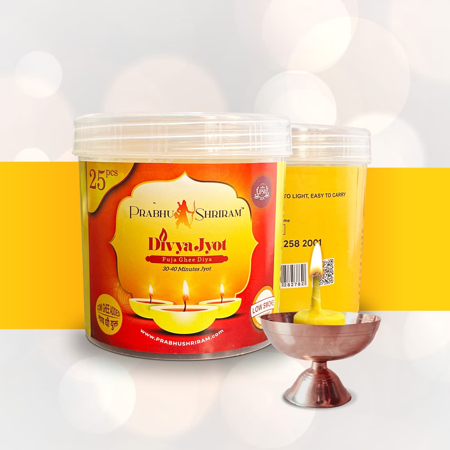 JPSR Prabhu Shriram Divya Jyot Puja Ghee Diya