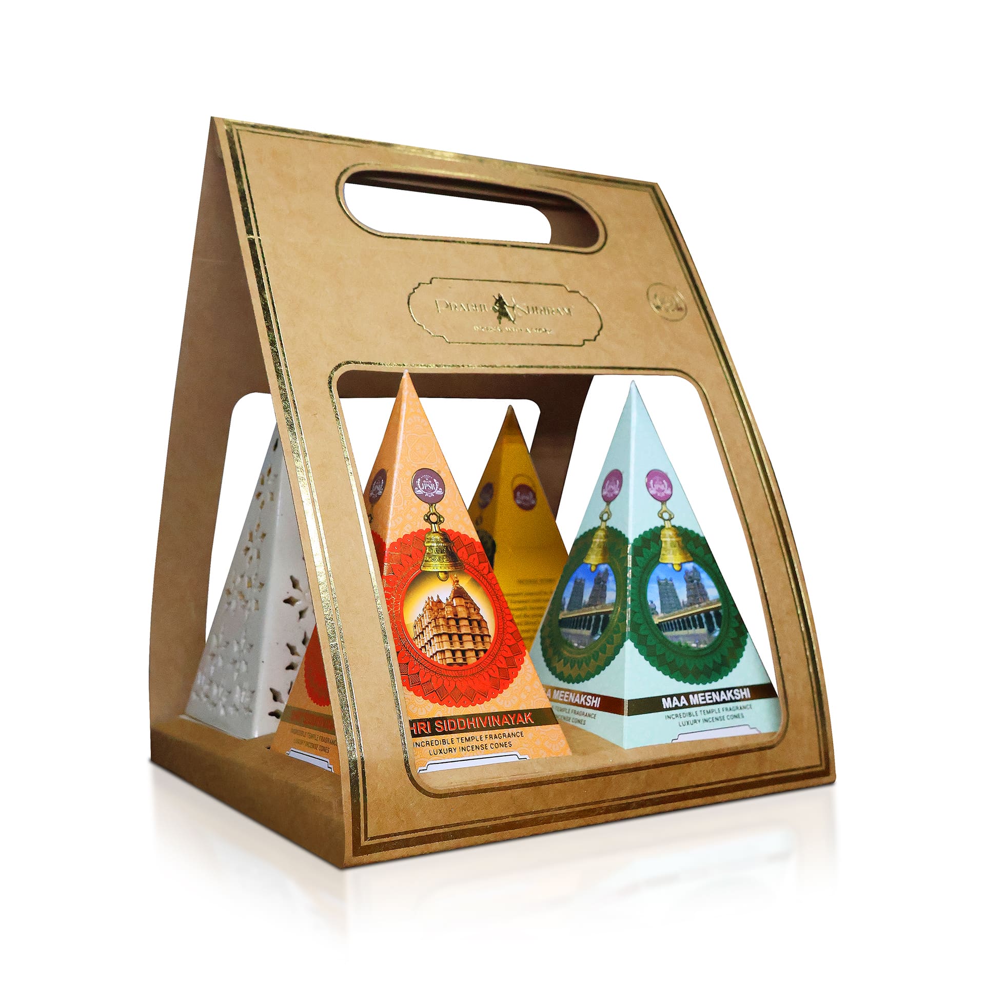 JPSR Prabhu Shriram Ganesh Chaturthi Collection — Exclusive Incense Cones Gift Set with Diffuser (Pack of 4)