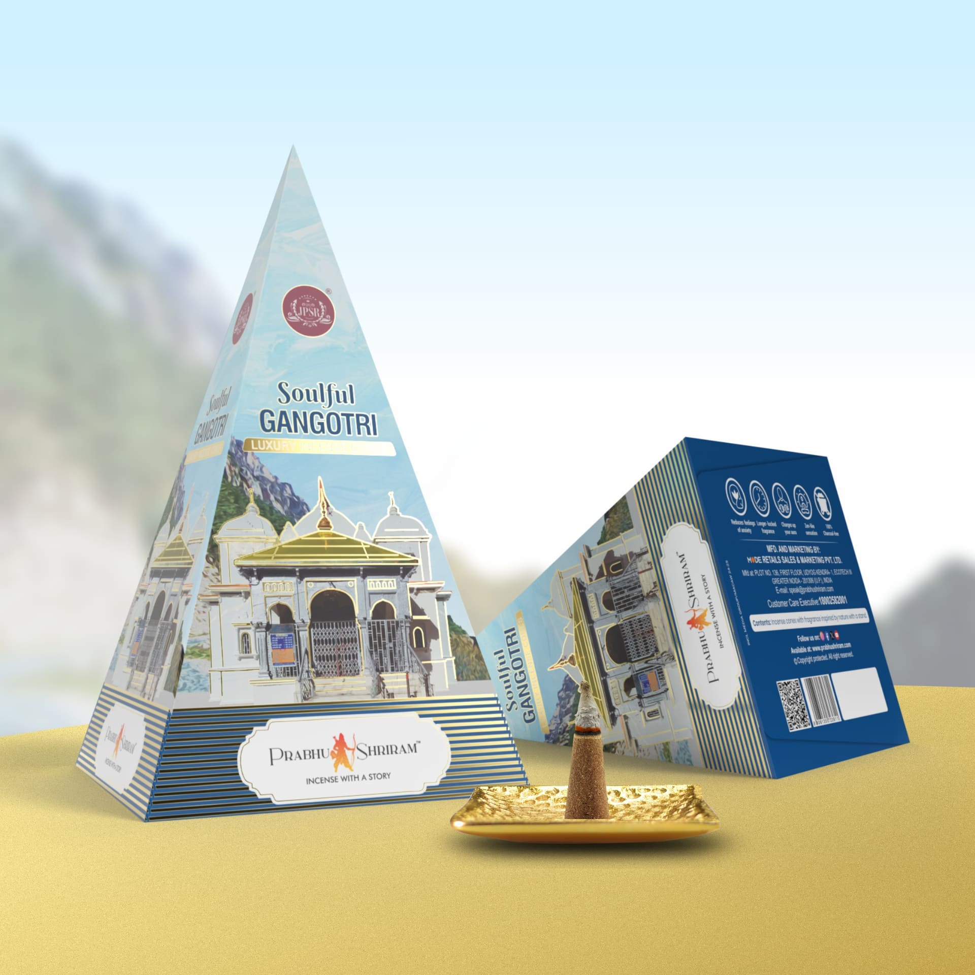 JPSR Prabhu Shriram Gangotri Pyramid Luxury Incense Cones