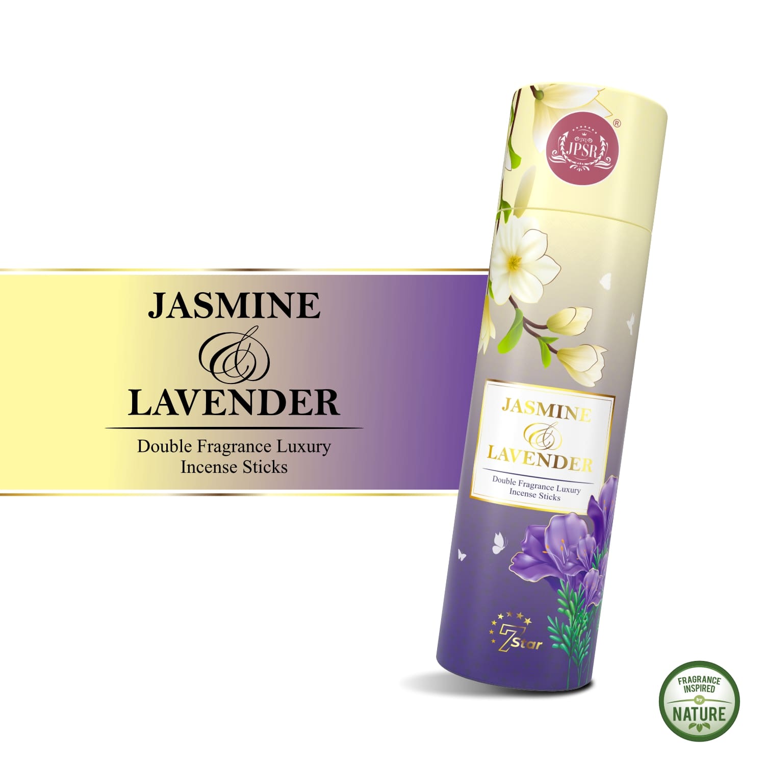 JPSR Flora Fusion Collection Jasmine & Lavender Luxury Double Fragrance Incense Sticks