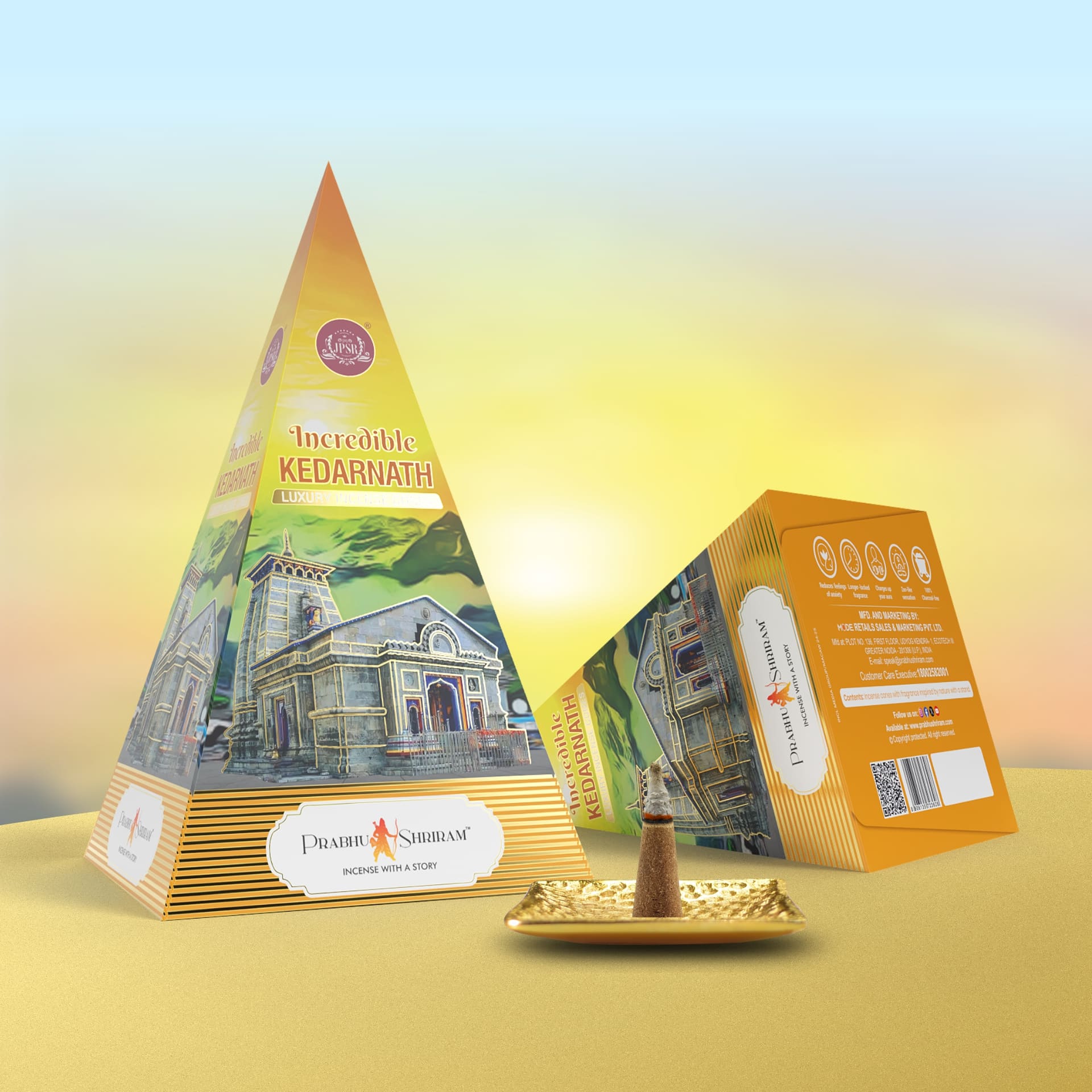 JPSR Prabhu Shriram Kedarnath Pyramid Luxury Incense Cones