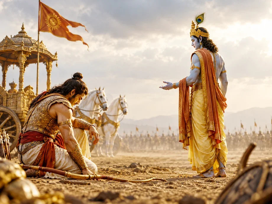 Krishna and Arjuna in the Bhagavad Gita