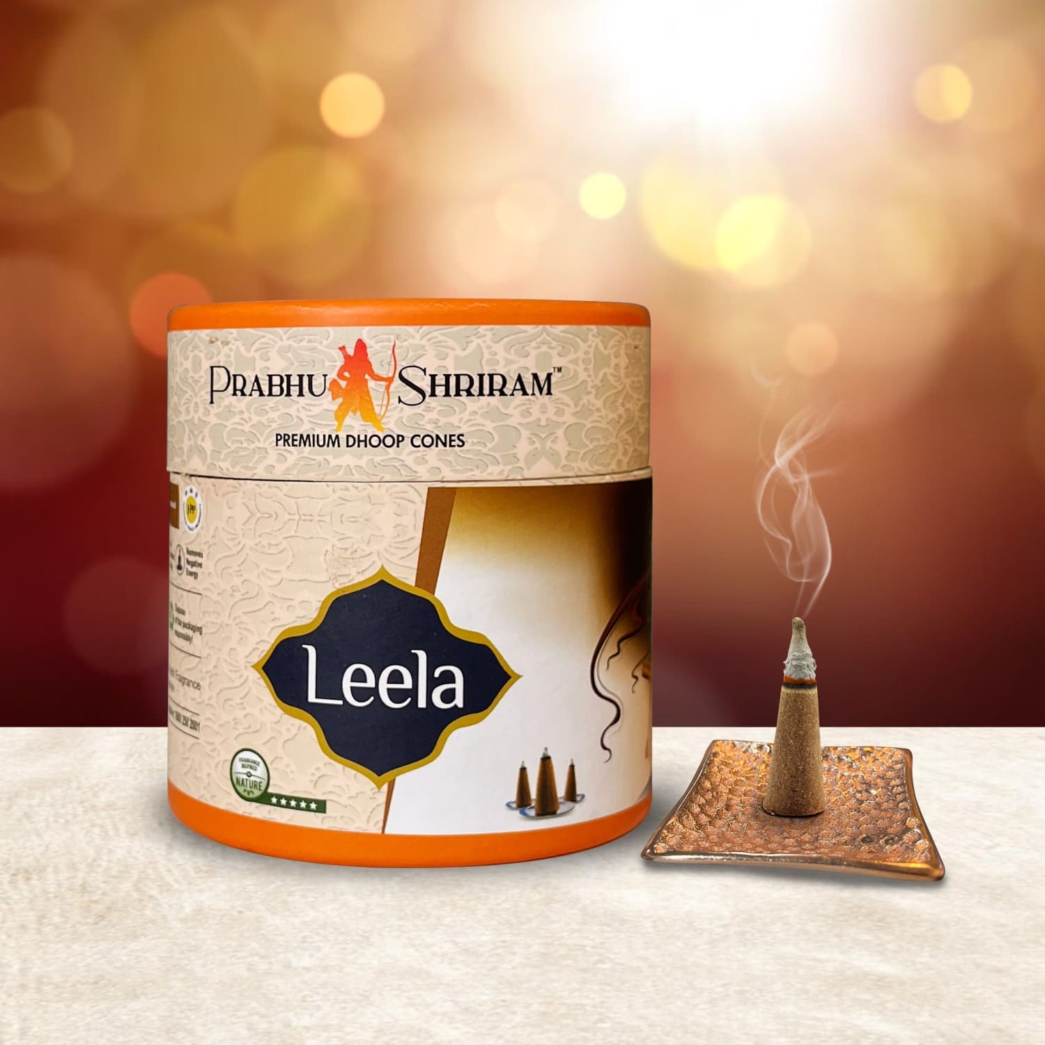 JPRS Prabhu Shriram Life & God Collection Leela Luxury Incense Cone | Cylinder Pack