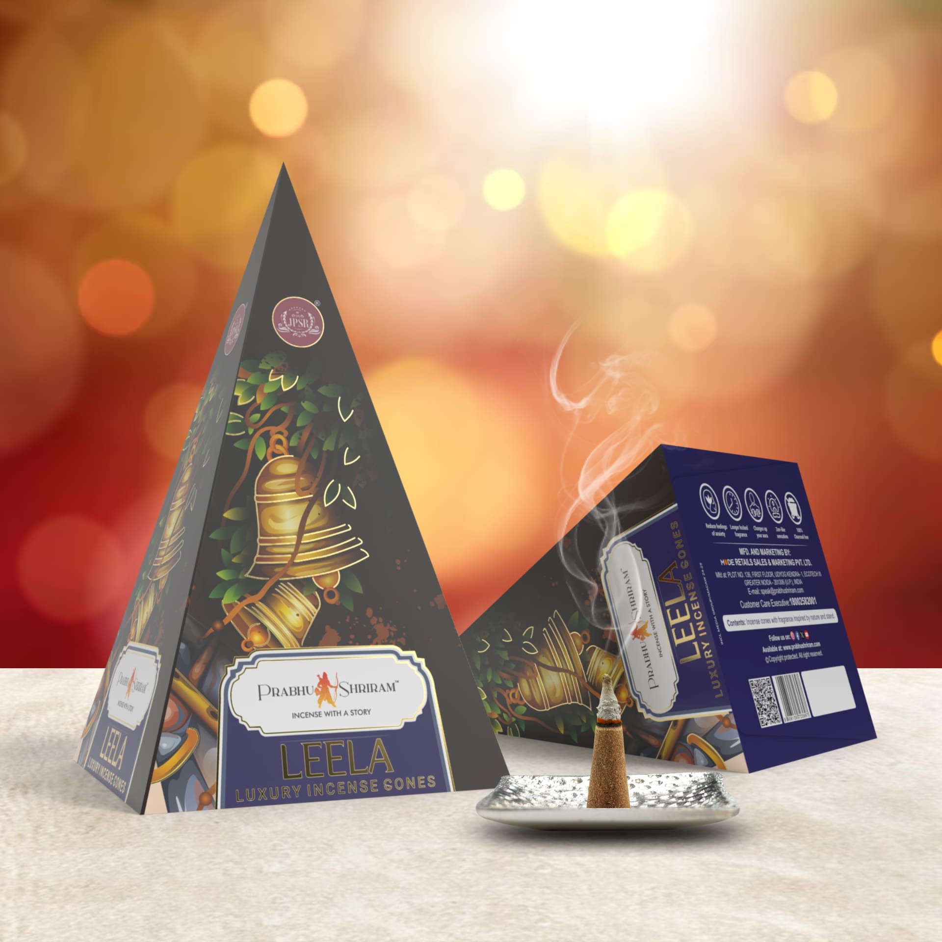 JPSR Prabhu Shriram Life & God Leela Pyramid Luxury Incense Cones