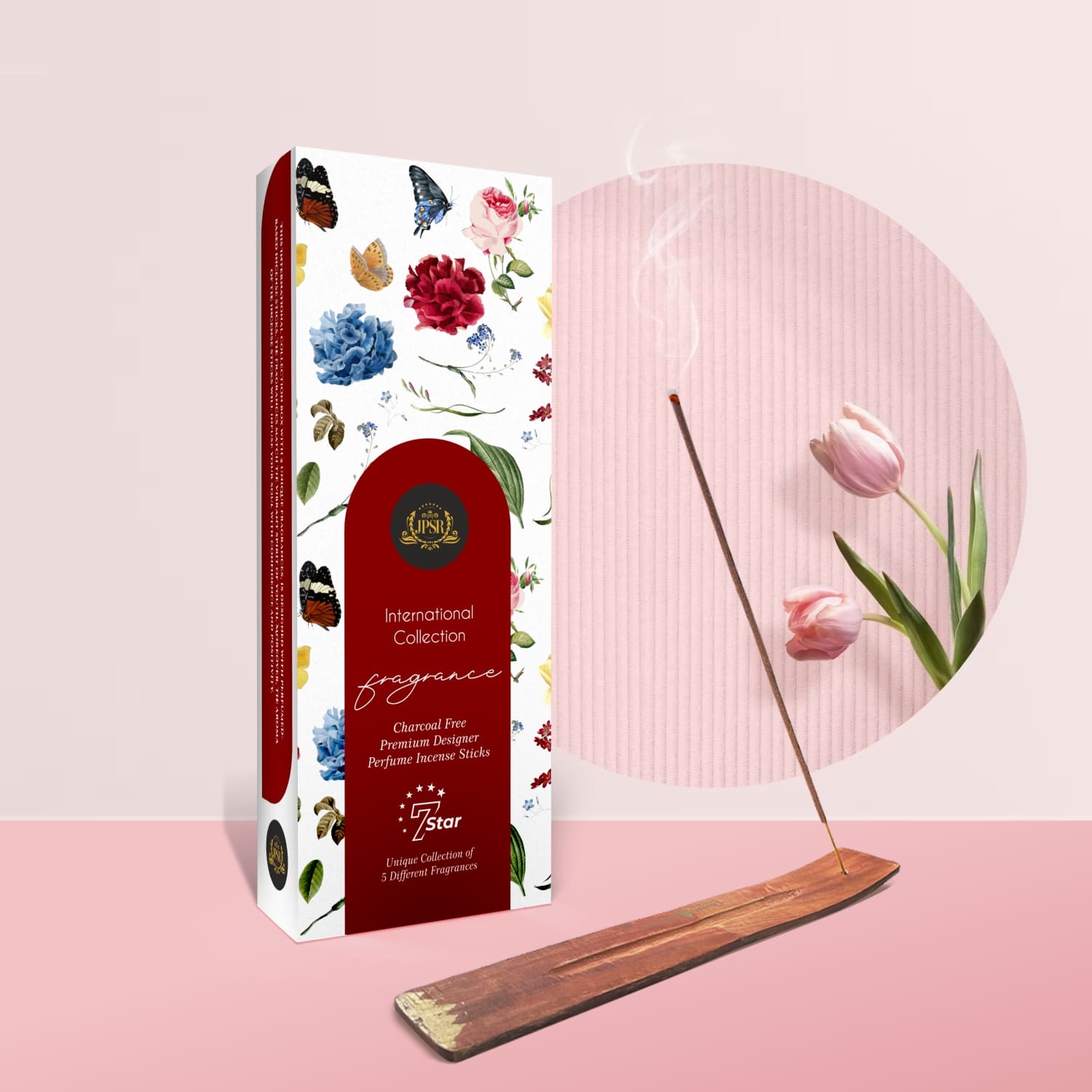 JPSR Prabhu Shriram Lifestyle International Perfumes Premium Incense Sticks Gift Box – Pack of 5 Perfumes