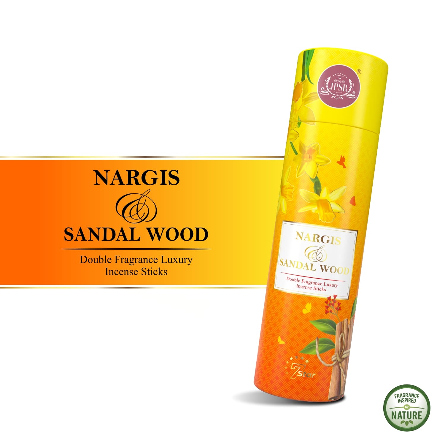 JPSR Flora Fusion Collection Nargis & Sandalwood Luxury Double Fragrance Incense Sticks