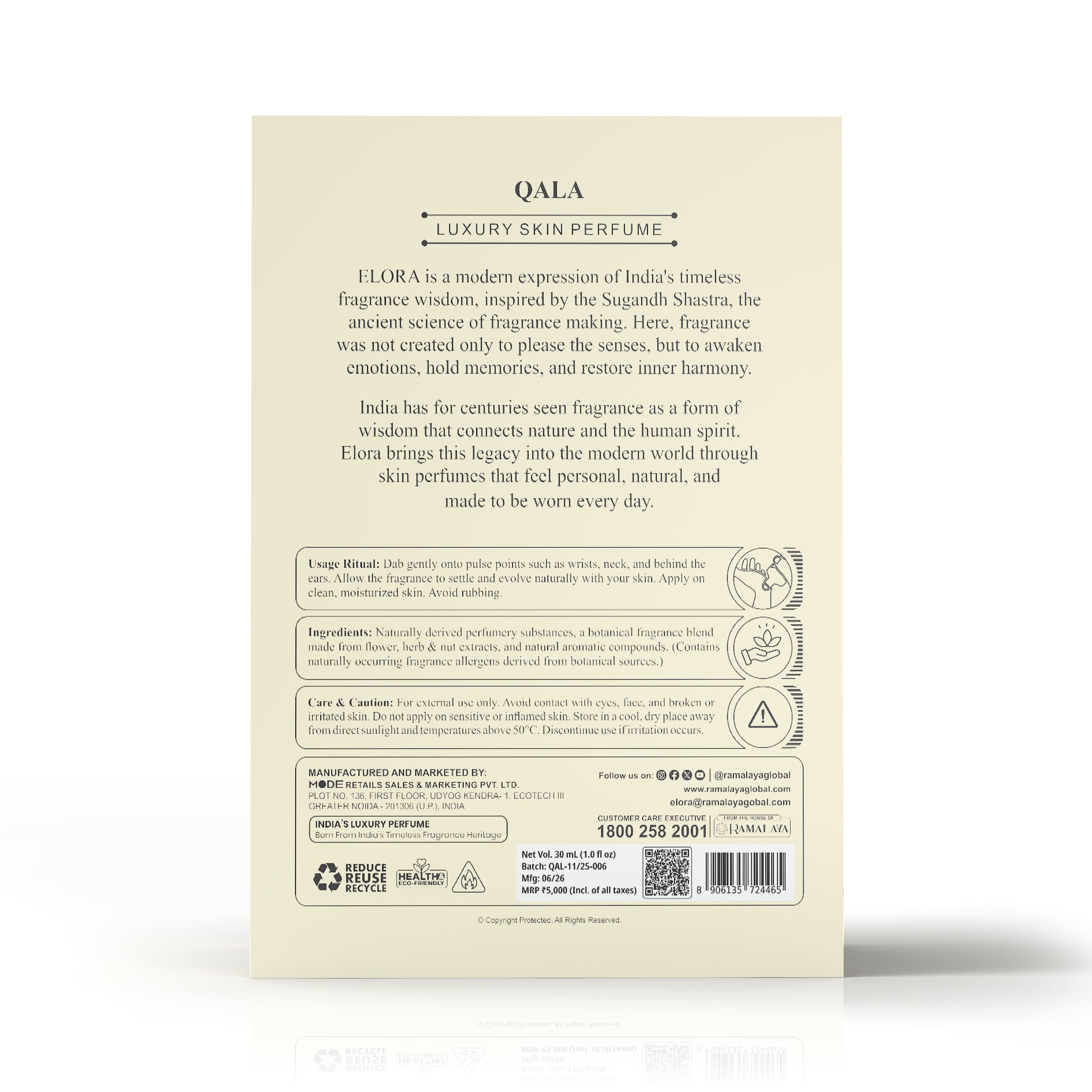 Elora Luxury Skin Perfume - Born in India Crafted for the World