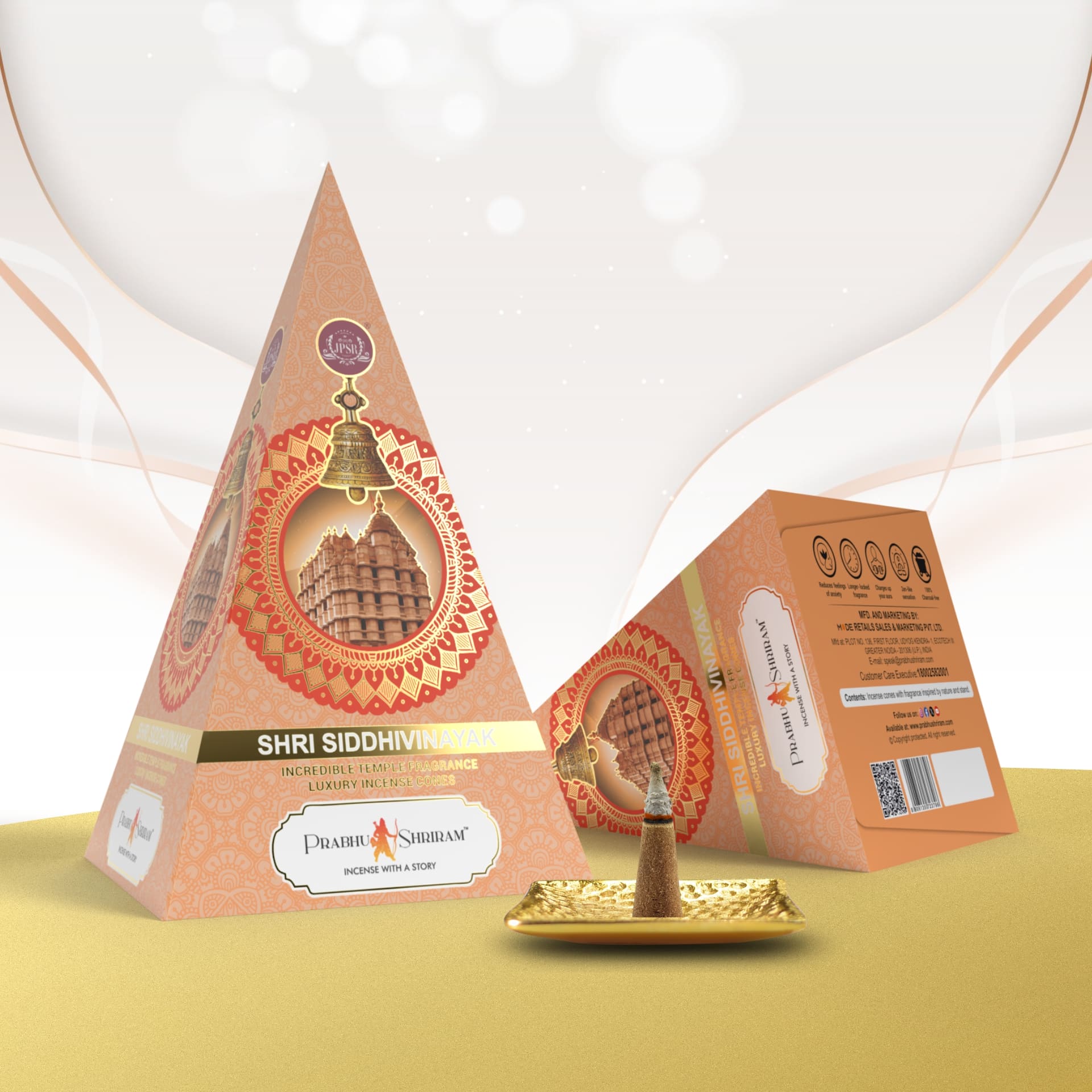 JPSR Prabhu Shriram Siddhivinayak Pyramid Luxury Incense Cone