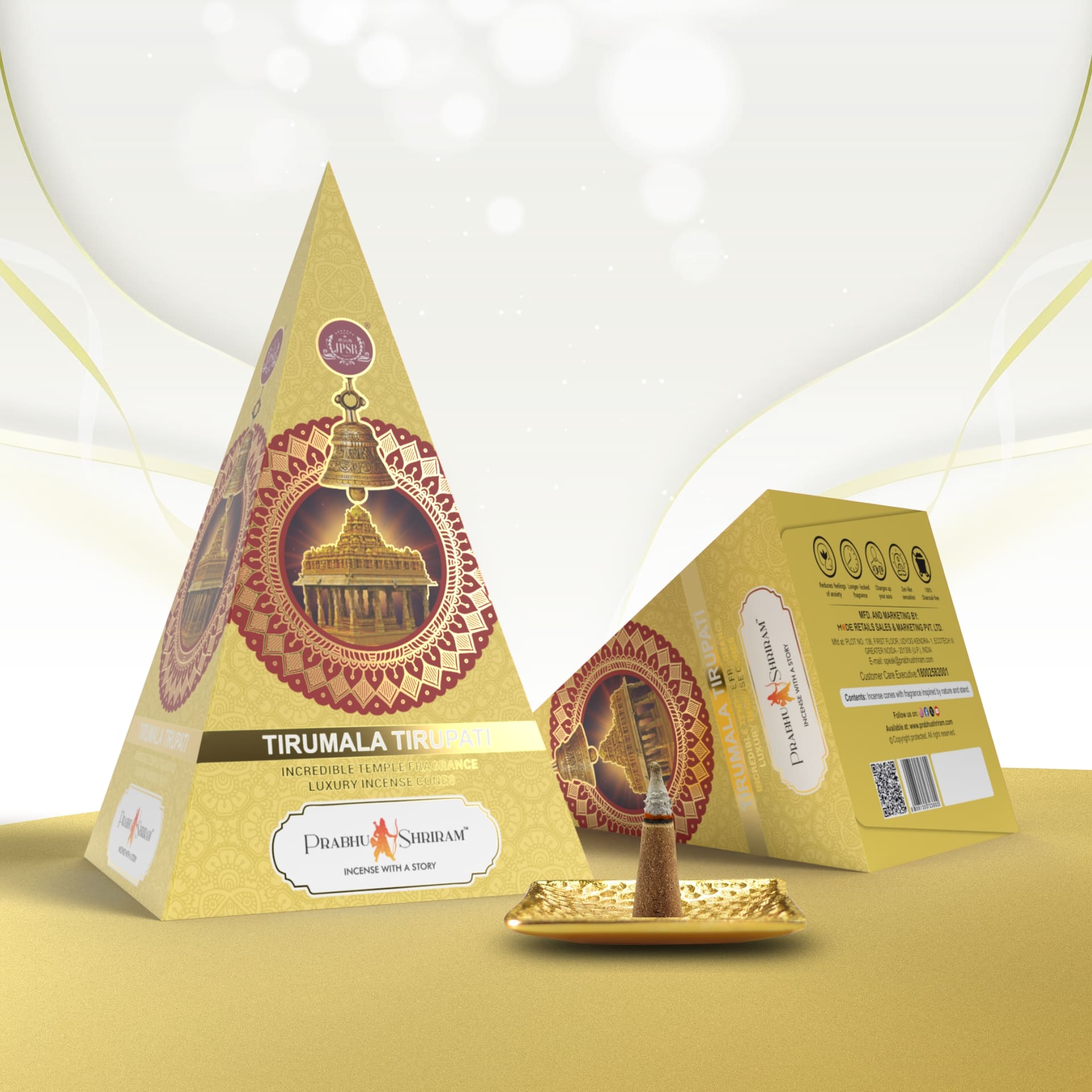 JPSR Prabhu ShriramTirumala Tirupati Pyramid Luxury Incense Cone