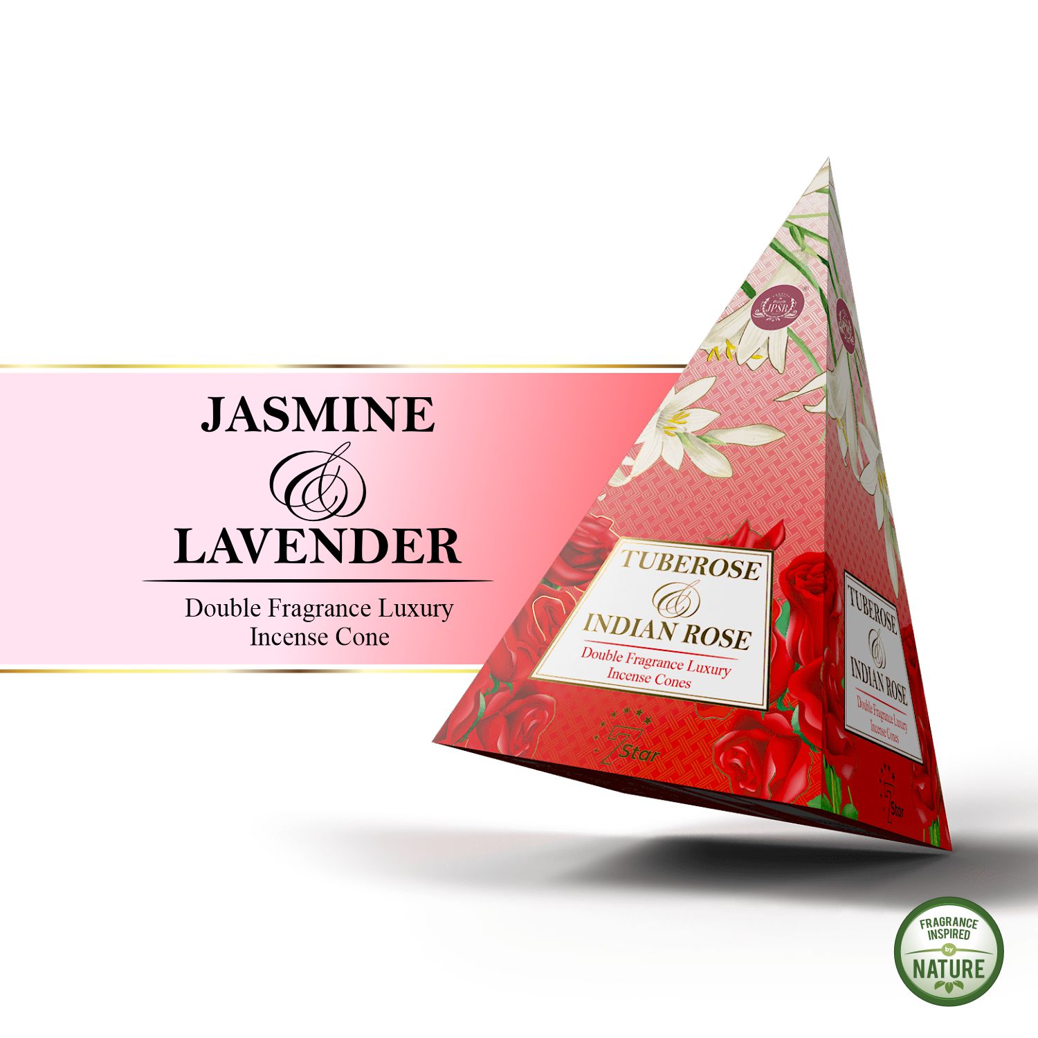 JPSR Prabhu Shriram Tuberose & Indian Rose  Pyramid Luxury Incense Cones