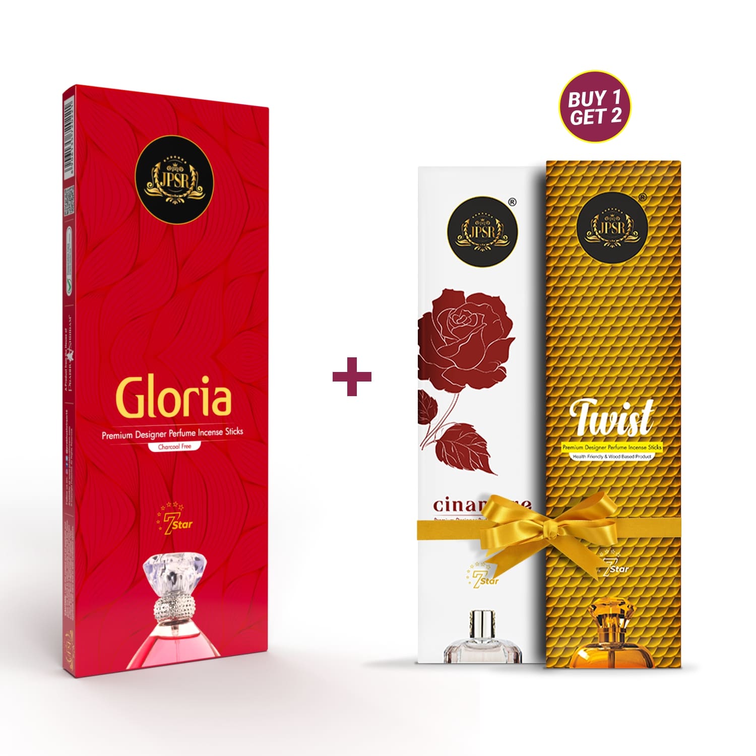 JPSR Prabhu Shriram Gloria International Perfume Incense Sticks| Buy1 - Get -2(Cinamore & Twist)