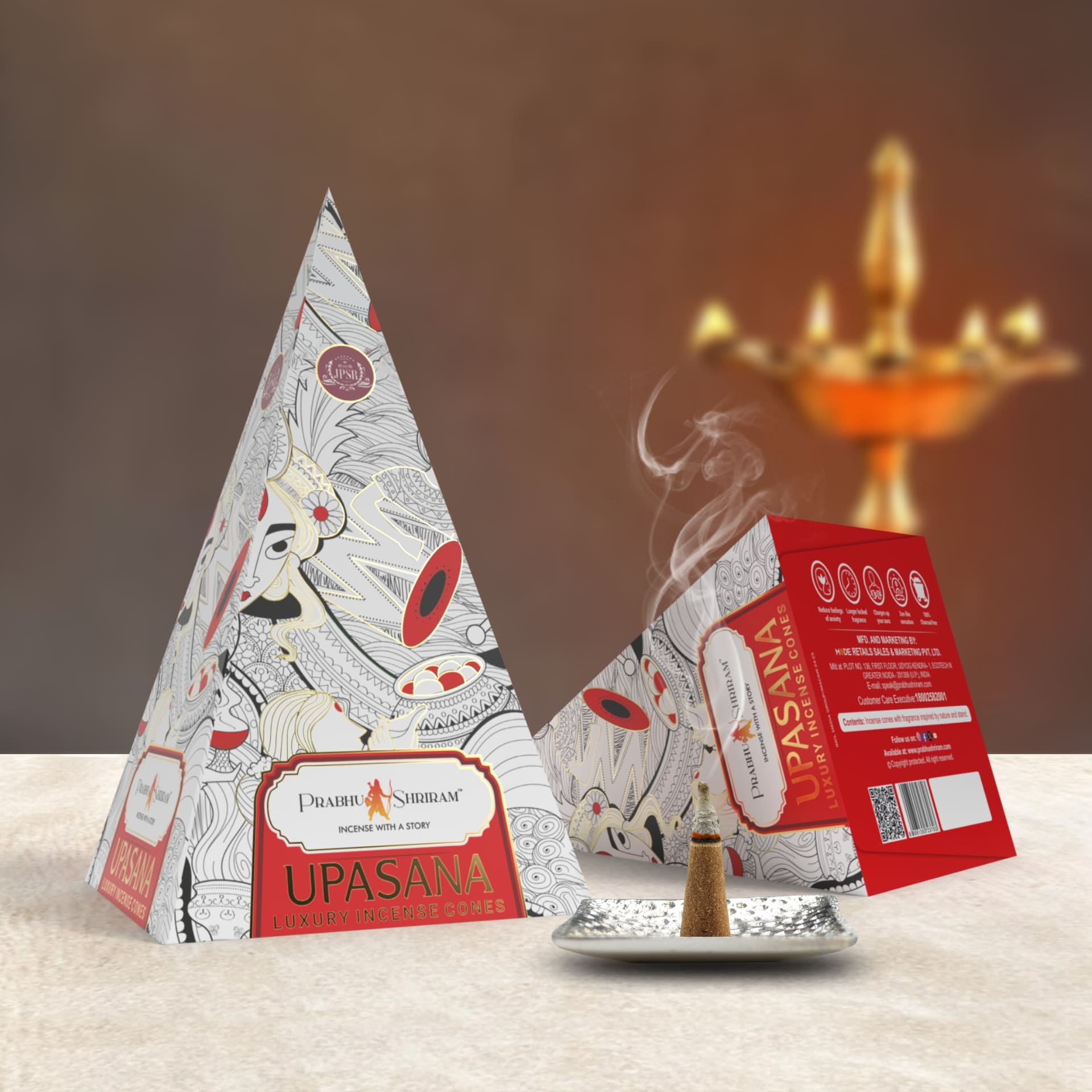 JPSR Prabhu Shriram Life & God Upasana Pyramid Luxury Incense Cones