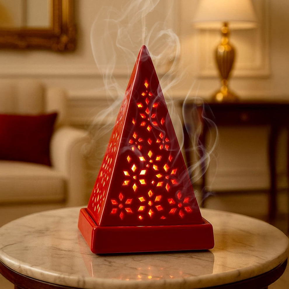 Ceramic Pyramid Incense Cone Diffuser JPSR Prabhu Shriram – Ramalaya